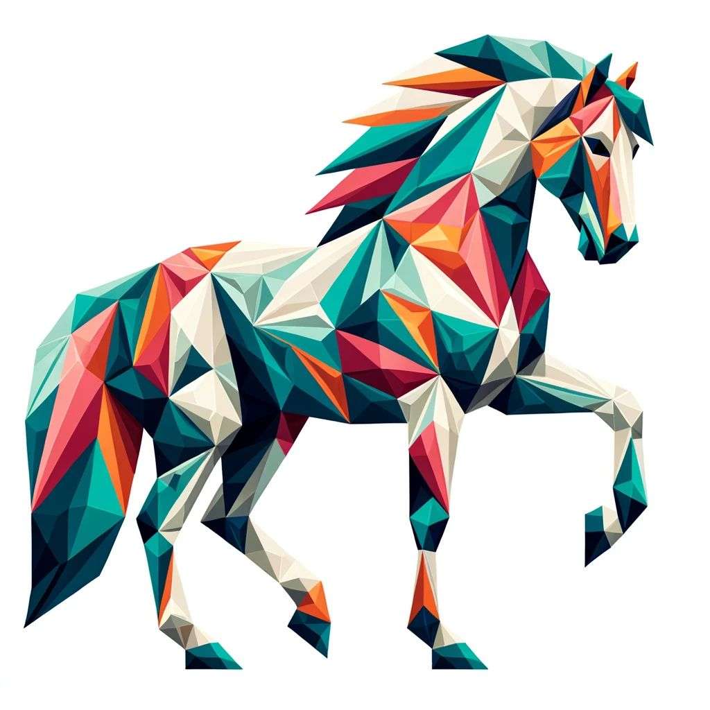 a horse, geometric